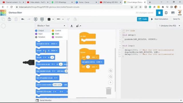 Tinkercad Circuit Tutorial 3: Multiple LED Blinking Using Arduino