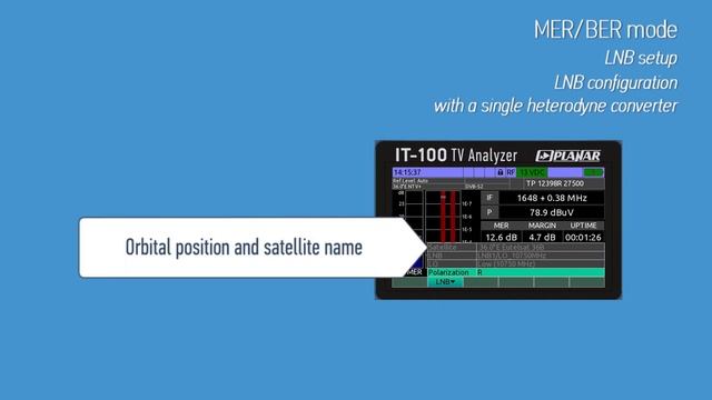 3 Part. Satellite TV operating mode in IT-100 Multisystem TV analyzer