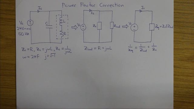 Power factor correction of an RL circuit - how to calculate C