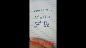 Square Trick/#shorts/#youtube short/Maths Trick