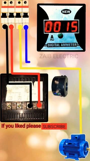 Digital Ampere Meter Connection | Ammeter Meter and CT wiring