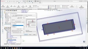 SOLIDWORKS 2020  УП Обрезка детали по контуру с перемычками