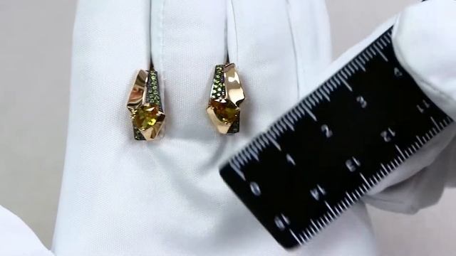 Золотые серьги Александра с фианитом и султанитом кл3018а-48ск-са смотреть онлайн