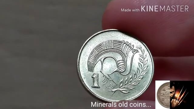 Coin from Cyprus one cent stock image 2004 of the year