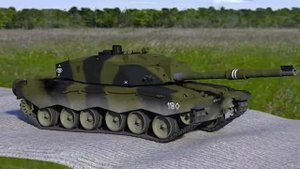 British Challenger 2 tank. Sketchyphysics 3D animation