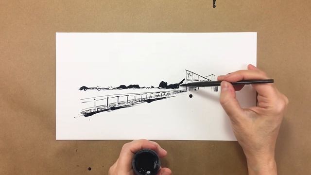Wollaston Beach  | Ink Sketching Demo