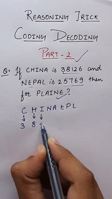 Number Coding | Coding Decoding Reasoning Question | Reasoning Trick  #shorts #viralvideo #reasonin