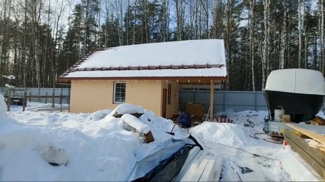 Каркасный дом 8.5*10.5 + каркасная баня 5*7 на УШП в Озерках - III этап | Стрим #29