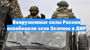 Вооруженные силы России освободили село Зеленое в ДНР
