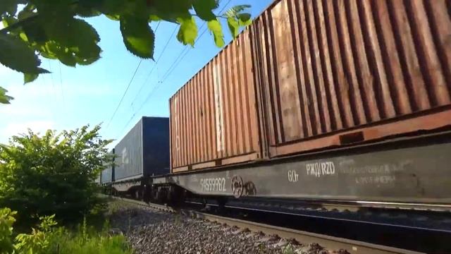 Электровоз ВЛ11М-411 с контейнерным грузовым поездом, БМО ж/д смотреть онлайн