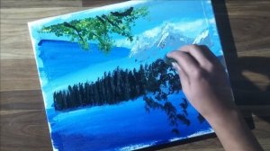 Panoramic mountain painting | Acrylic | Easy art #35 | Step by step