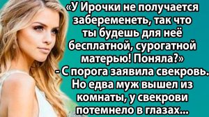 «Ты будешь для нее суррогатной матерью!» — но ее ответ все изменил. Слушать короткие рассказы