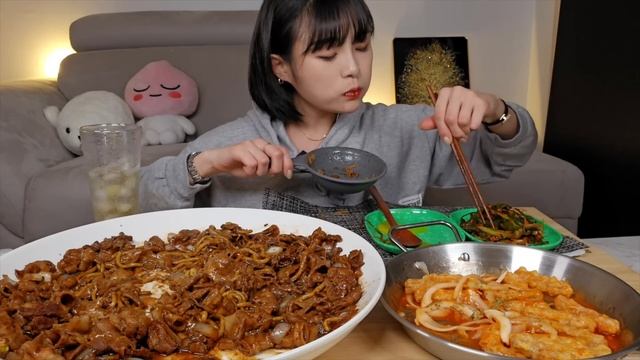 ASMR) 이사기념🧡 직접만든 대패삼겹 짜장면 탕수육 파김치 먹방 Black Bean Noodles Sweet and Sour Pork Chinese food MUKBANG