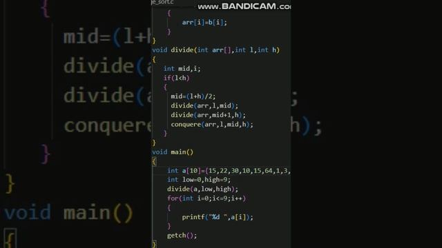 merge sort #short#coding#viral#datastructure#clanguage#python#c#mathsloverankit
