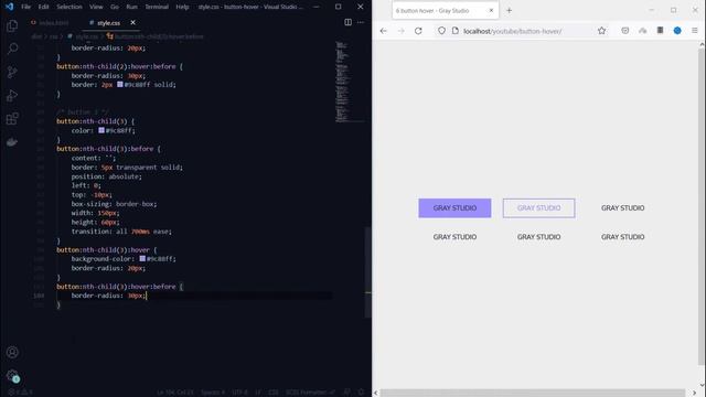 6 hover effect for button - html css