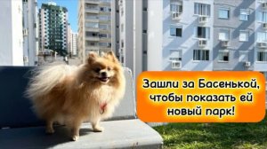 Зашли за Басенькой, чтобы показать ей новый парк!