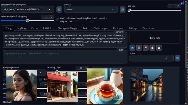 Установка  поддержки  XL  в Stable Diffusion  Automatic 1111 версии 1.5.0 смотреть онлайн