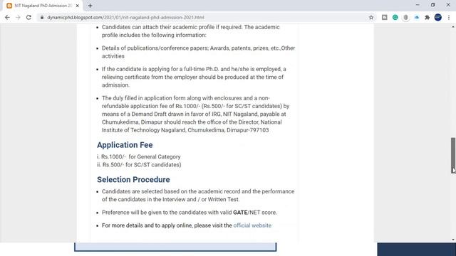 NIT PhD Admission 2021 (All Subject!)