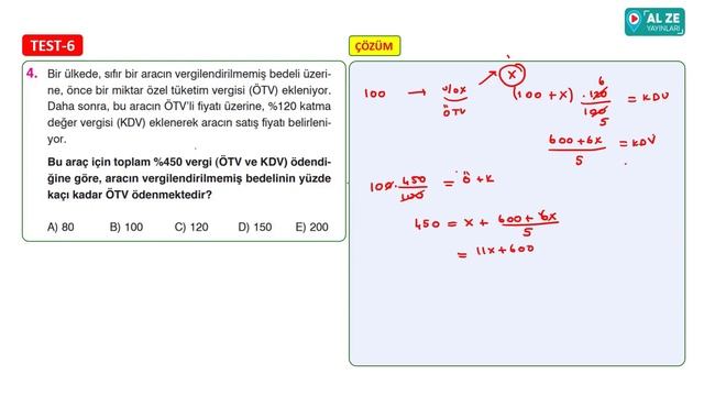 6 YÜZDE PROBLEMLERİ-PROBLEMLER SORU BANKASI-ALZE YAYINLARI