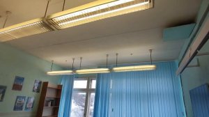 Старт и работа люминесцентных светильников ЛСО 02 - 2×40 (1×30) в школьном классе (Описание!)