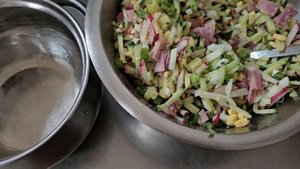 Окрошка на айране. Okroscka kalte Sommersuppe