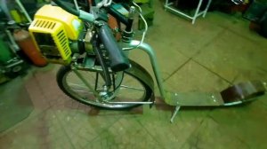 Мотосамокат внедорожный с двигателем от триммера. 🤓👍✌️