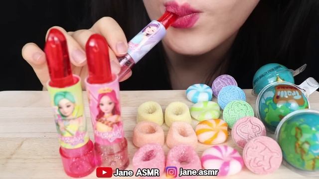ASMR Edible Lipstick, Super Mario Popsicle, Jelly Candy 먹는 립스틱, 슈퍼 마리오 팝시클, 젤리 캔디 먹방 Mukbang, Eatin смотреть онлайн