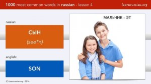 Basic Russian vocabulary - lesson 4: most common words in Russian - the family