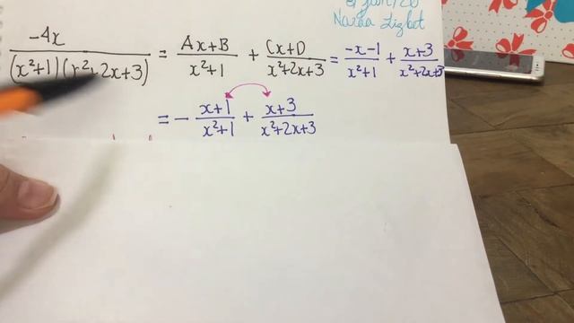 Fracciones parciales. Caso 3: factores cuadráticos irreducibles y la integral смотреть онлайн