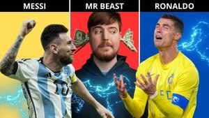 Comparison Ronaldo vs MrBeast vs Messi