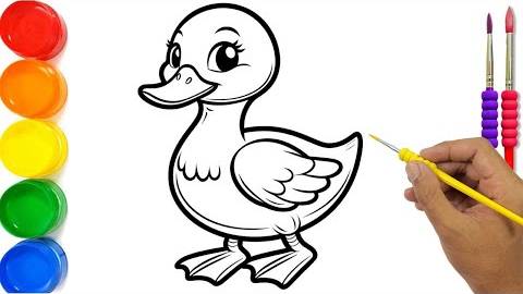 Как поэтапно нарисовать утку для начинающих и малышей