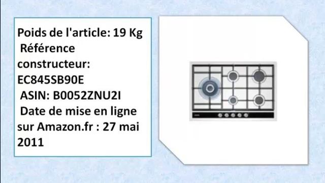 Siemens - EC845SB90E - Plaque de Cuisson Gaz - Intégrable - 76,2 cm - Inox смотреть онлайн