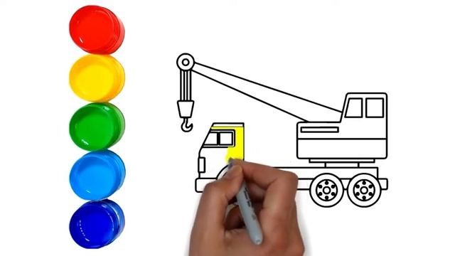 Paint a colorful crane. . learn to draw❤️ .. học vẽ cần cẩu ❤️🚓 смотреть онлайн