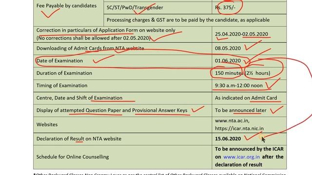 ICAR UG Exam 2020 Application Form Announced  mp4