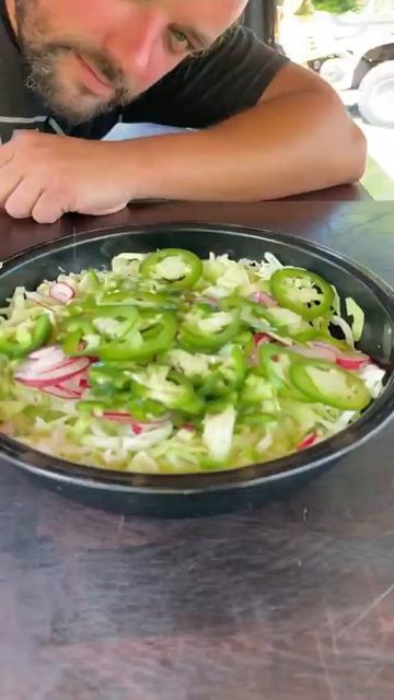 Grilled Pork Belly Tacos Topped With Jalapeño and Radish Salad. смотреть онлайн