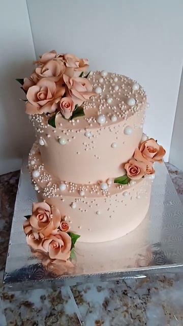 #тортсвоимируками #тортнаденьрождение #хобби #оформление #красныйбархат #розыизмастики#юбилей