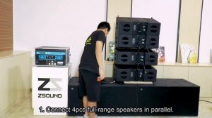 Installation wiring of ZSOUND LA210+S28 line array system!