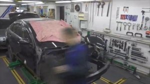 Ниссан Альмера, работа настоящих пацанов))) Body repair after an accident.