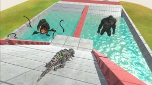 Monster & Dinosaurs Fall into Biollante Tank - Animal Revolt Battle Simulator