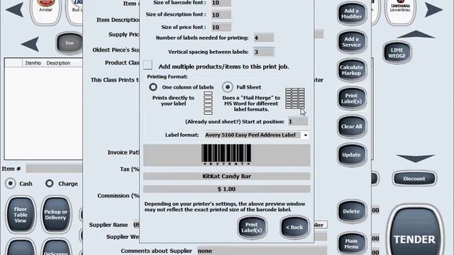Restaurant Maid 26 Barcode Labels смотреть онлайн