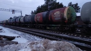 Товарный грузовой поезд #2. Удомля. Переезд