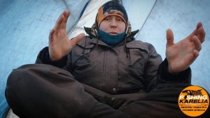 Жуткая рыбалка в Карелии на флажки с ночёвкой в избушке.