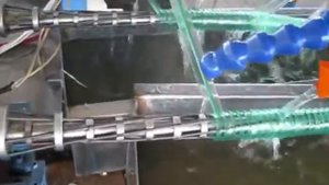 double strand PVC spiral hose extrusion line, PVC spiral suction hose machine