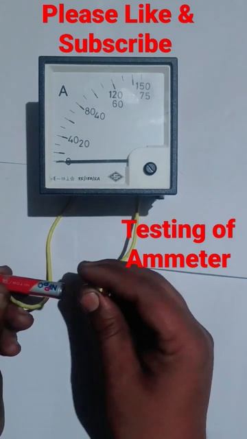 How to test Ammeter by Battery #ammeter #ampere #battery @industrialtechnical#shorts #trending
