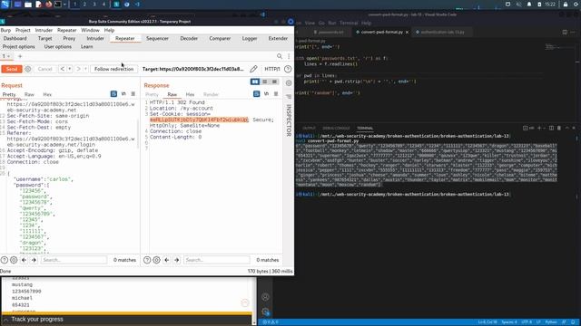 14. Lab 13 - Broken brute-force protection, multiple credentials per request