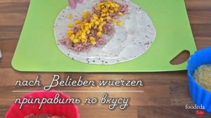 Wrap mit Thunfisch und Käse/ Тортилья с тунцом и сыром/ Wrap with tuna and cheese