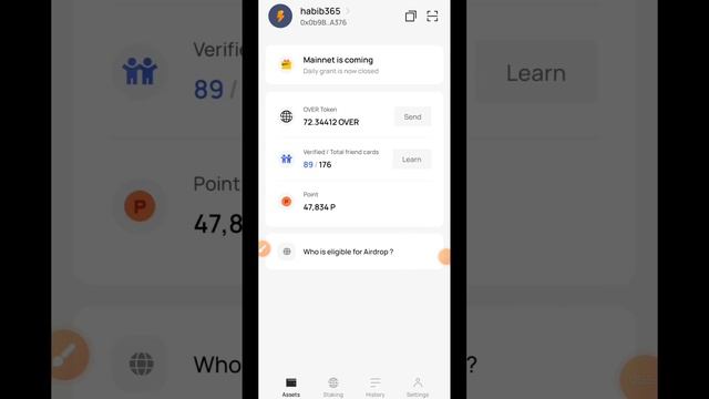 OVER WALLET LATEST UPDATE | MAINNET AND OVER TOKEN LISTING | ওভার মেইননেট এবং ওভার টোকেন তালিকা |