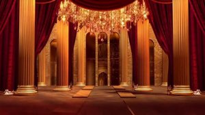 Red open stage curtain deluxe hall rotating crystal lamp BNS ll no copy right