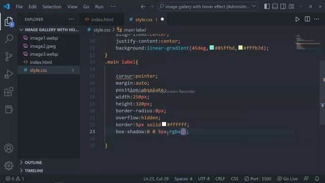 CSS Image Gallery with Hover Effect