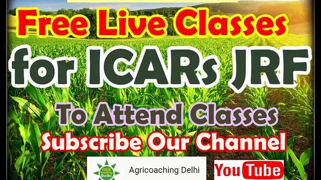 Free Live Classes for ICARs JRF on You Tube
